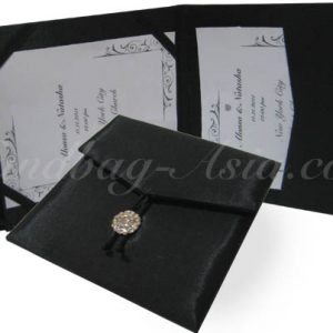 black wedding pocket fold envelope
