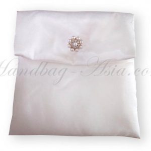 white wedding pouch