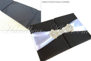 luxury black silk folder for invitations