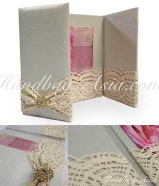 luxury lace invitation pocket folder