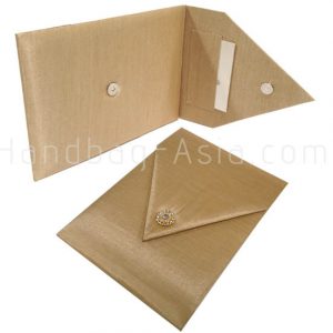 Silk envelope with crystal brooch