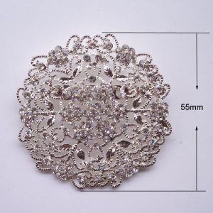 large silver rhinestone brooch embellishment