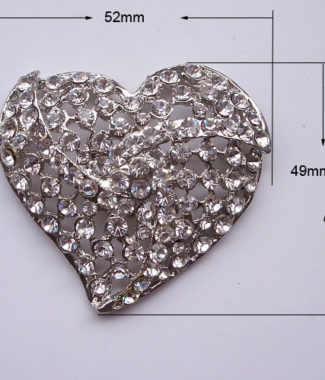 heart crystal brooch for couture invitations