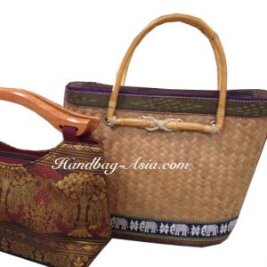 Thai style bamboo handbag