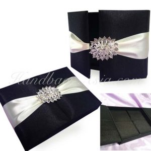 Embellished black wedding invitation box