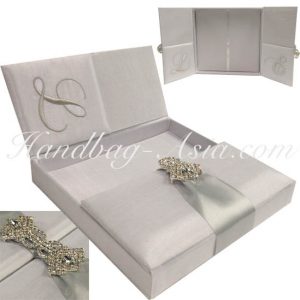 monogram embroidered high-end wedding box for invitations
