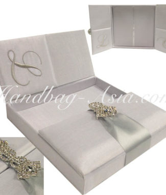 monogram embroidered high-end wedding box for invitations
