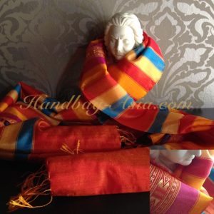 orange silk shawl from Chiang Mai