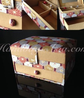 large cotton jewellery box with drawer