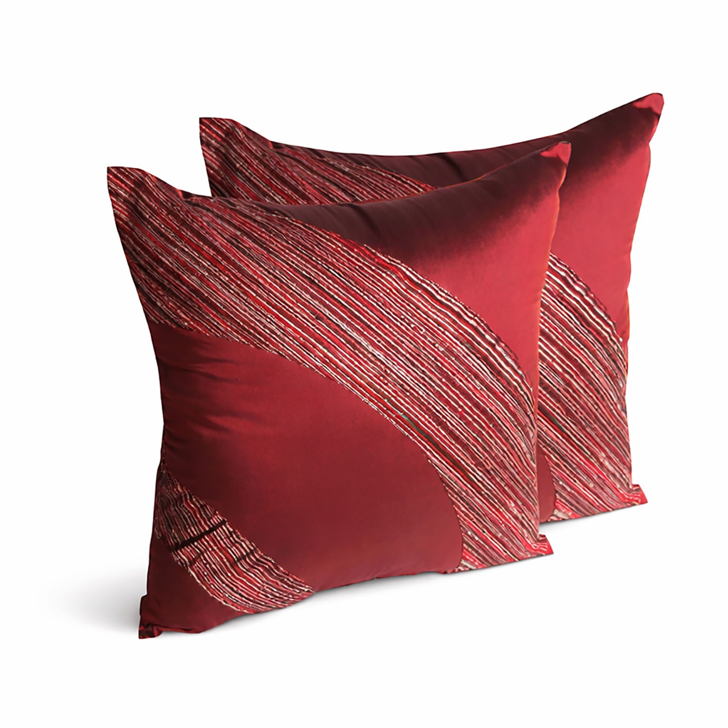 Curved Stripe Thai Silk Cushion