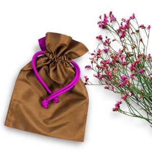Brown Thai Silk Drawstring Bag