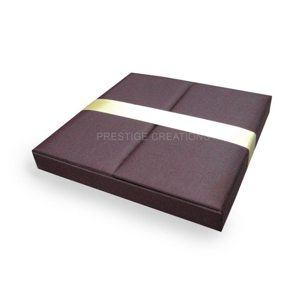 Chocolate brown silk wedding box