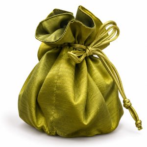 Green Silk Jewelry Drawstring Pouch with Gold Beads.jpg