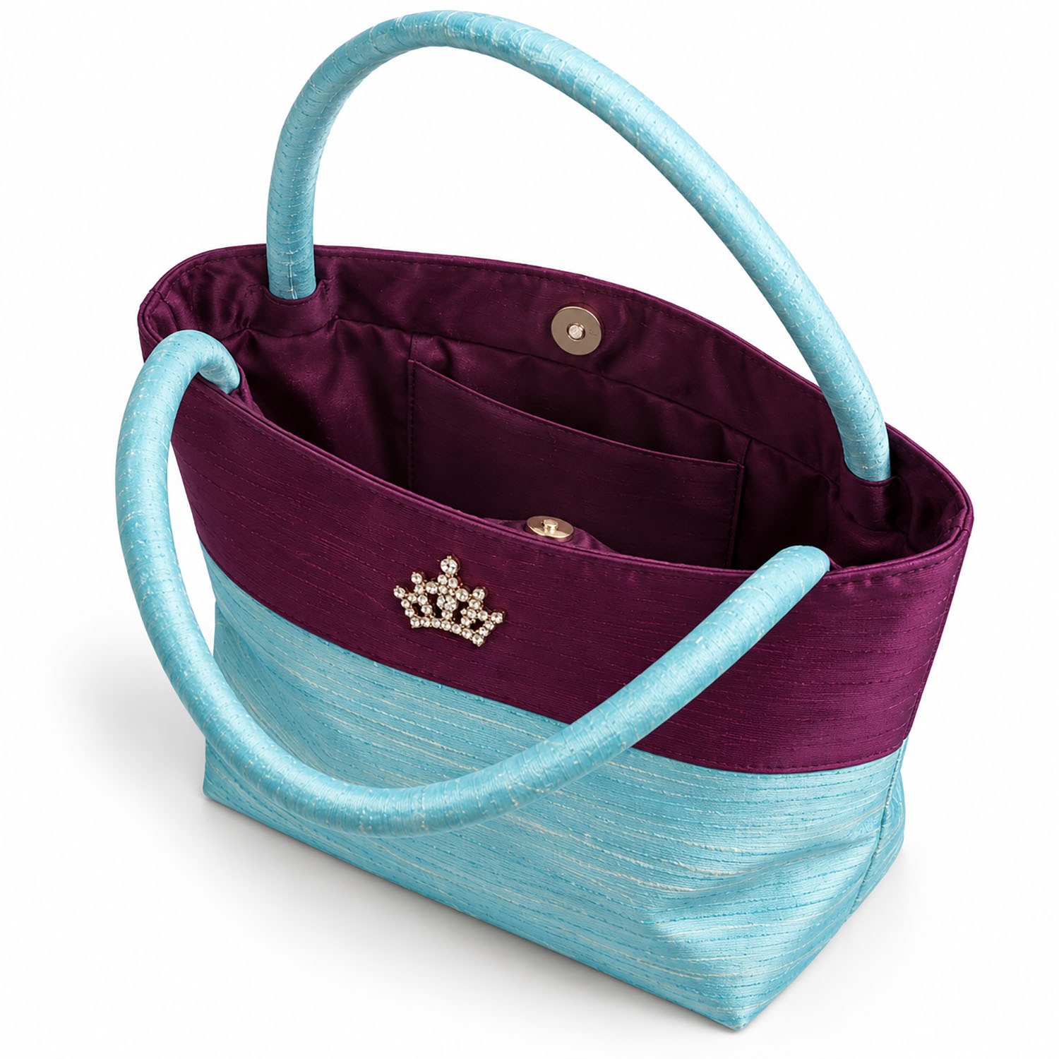 Interior Look Thai Silk Bag with Crystal Embellishment