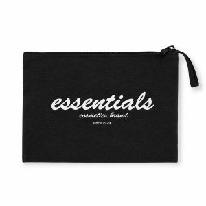 Logo Printed Cotton Cosmetic Bag