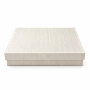 Luxury Ivory Removable Lid Dupioni Silk Box