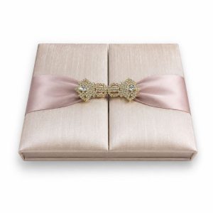 Blush pink luxury Gatefold Wedding Invitation Box