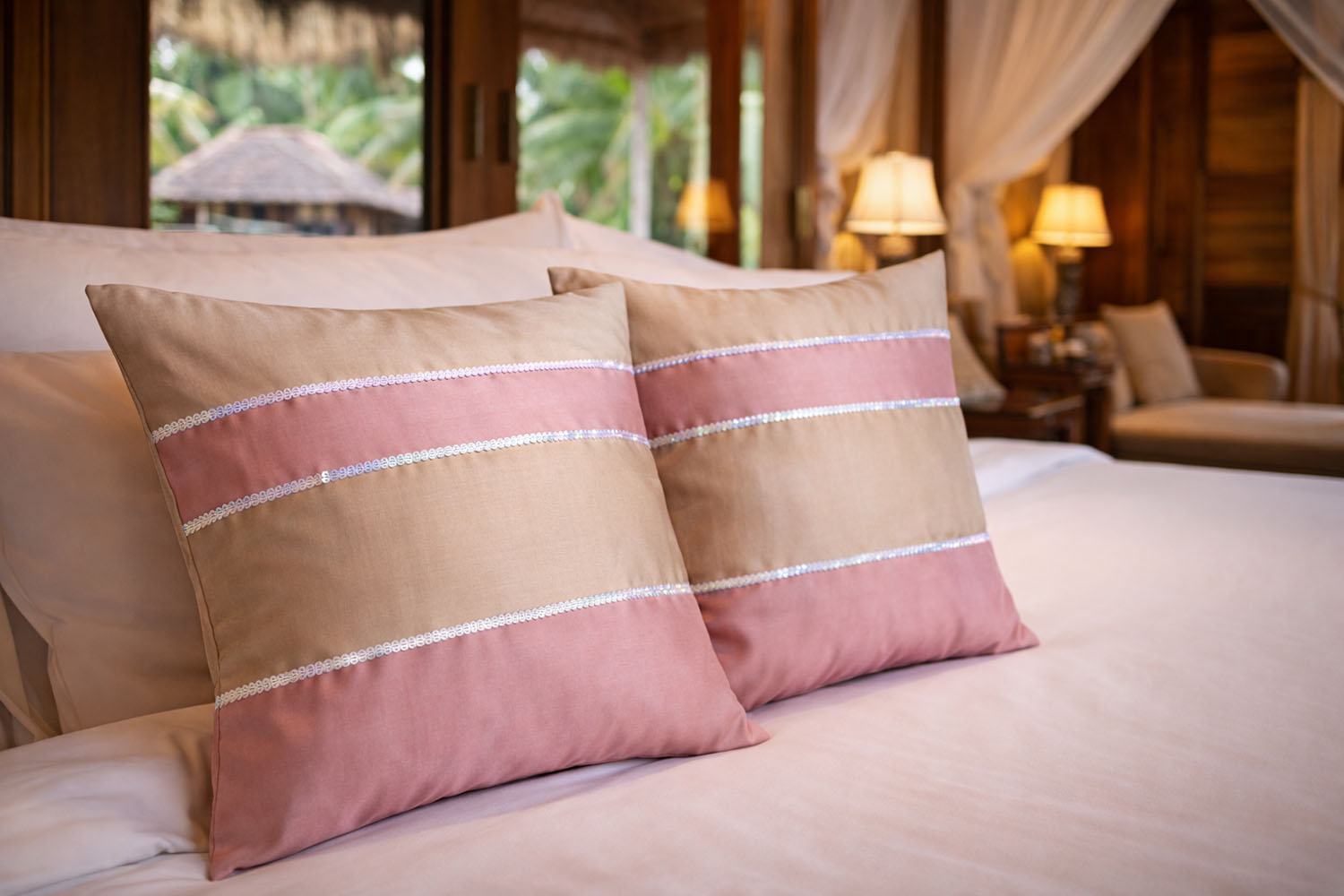 Our premium Thai silk cushion cover used in luxury resort in Phuket, Thailand