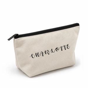 Personalized Zippered Cotton Cosmetic Bag