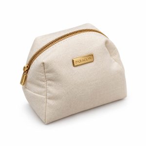 Round Shaped Cotton Cosmetic Bag With Zipper