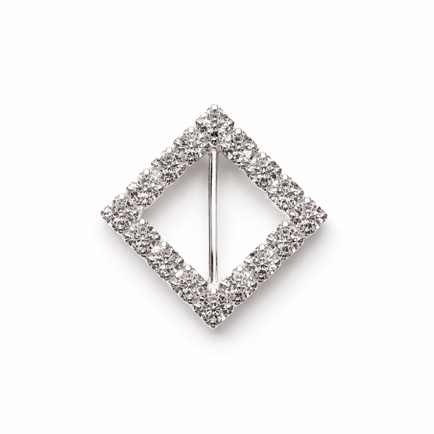 Silver Rhinestone Buckle Slider