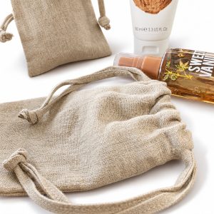 Small Linen Drawstring Bag Natural Eco Friendly Packaging