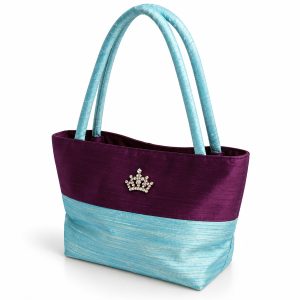 Thai Silk Bag with Crystal Embellishment