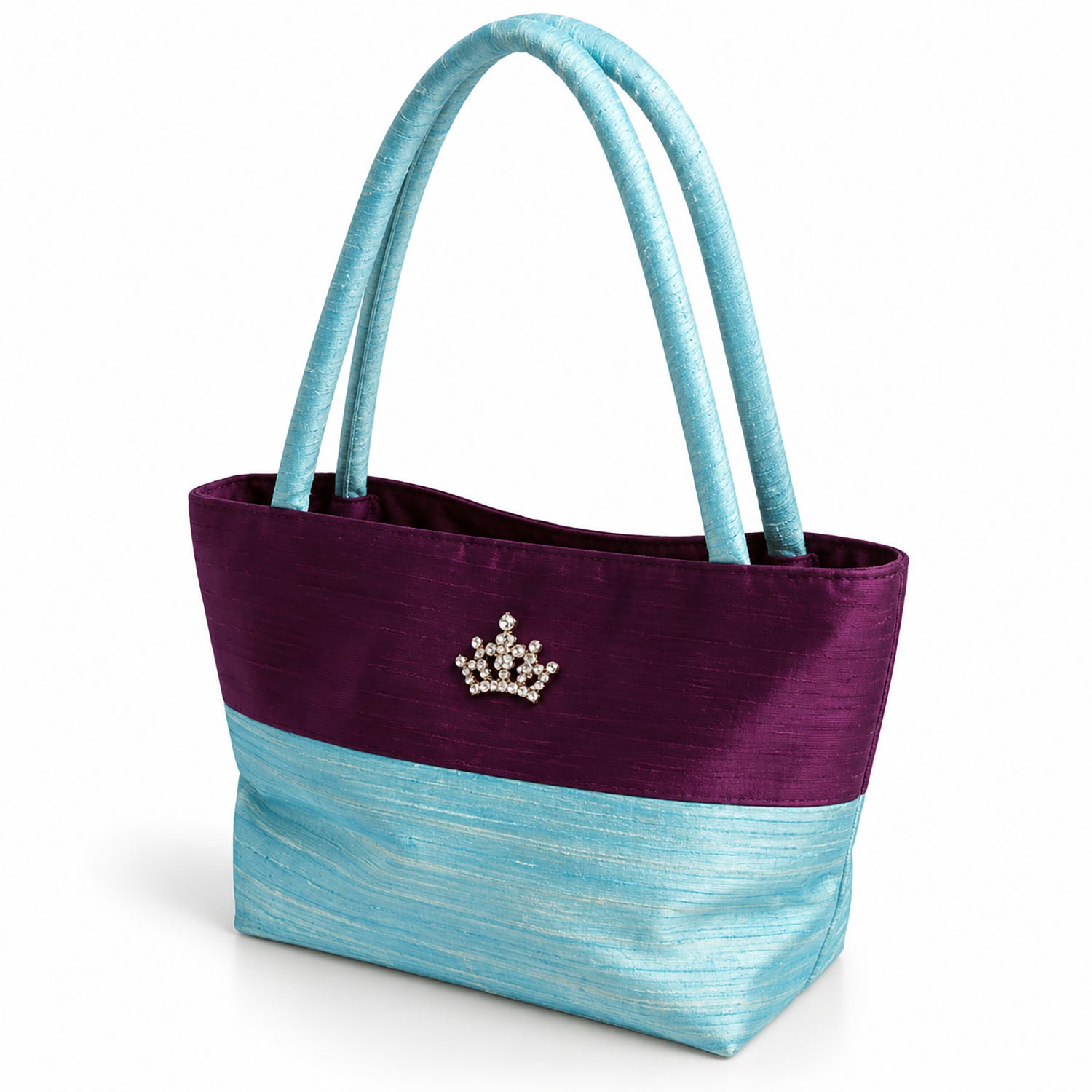 Thai Silk Bag with Crystal Embellishment