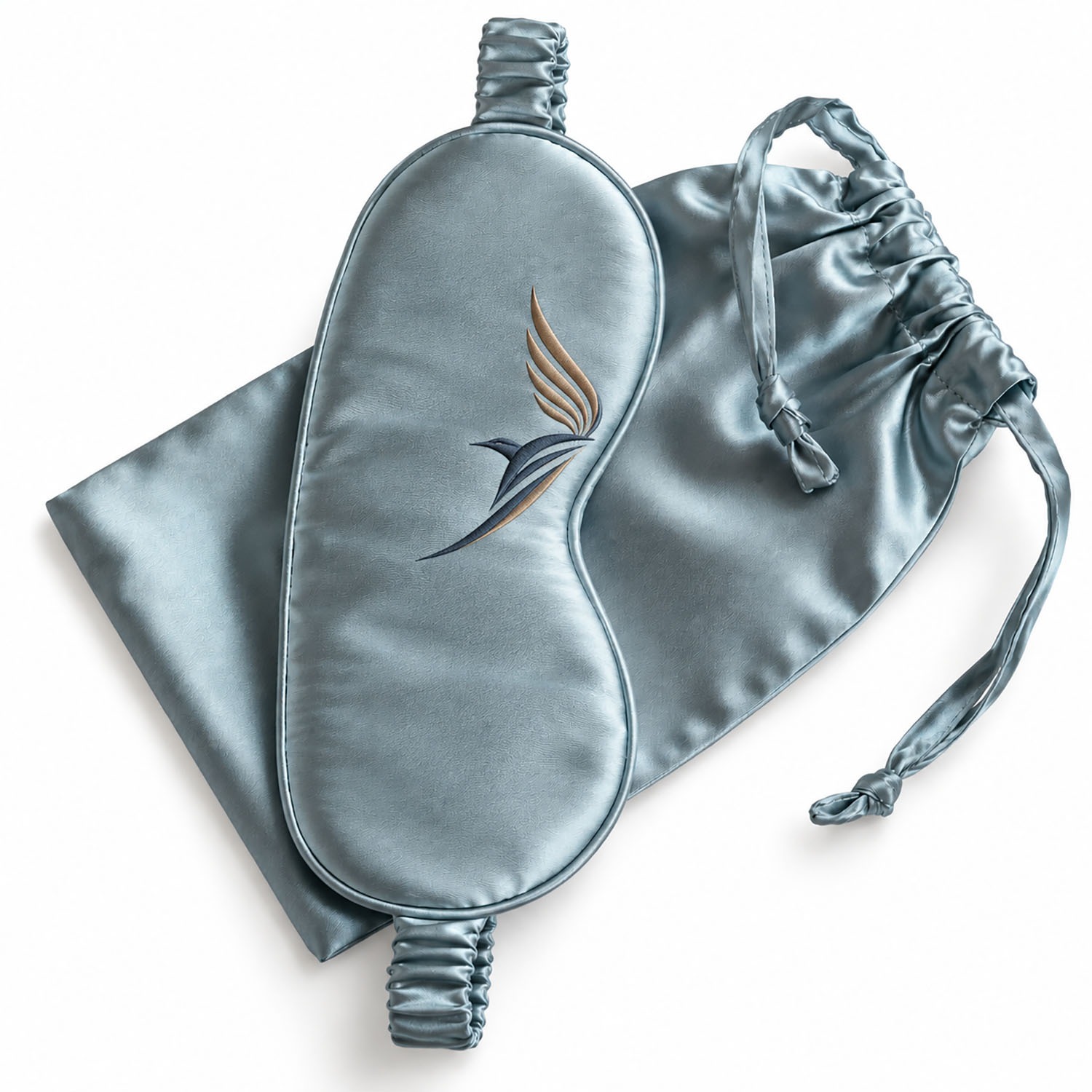 Thai Silk Sleeping Mask with Custom Logo Drawstring Bag
