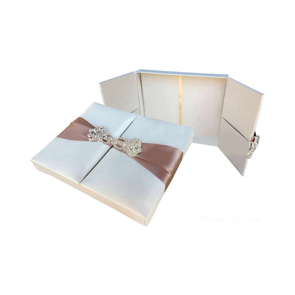 Handmade Ivory Pearl Brooch Embellished Lace Wedding Invitation Pocket  Folder - Luxury Wedding Invitations, Handmade Invitations & Wedding Favors