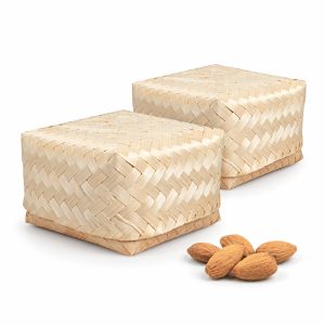 Traditional Thai Kratip handwoven bamboo favor boxes