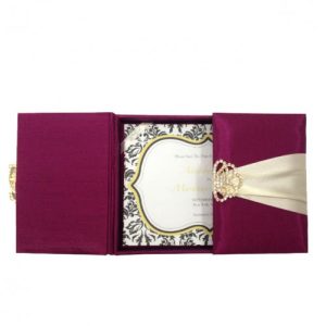 Silk invitation card box