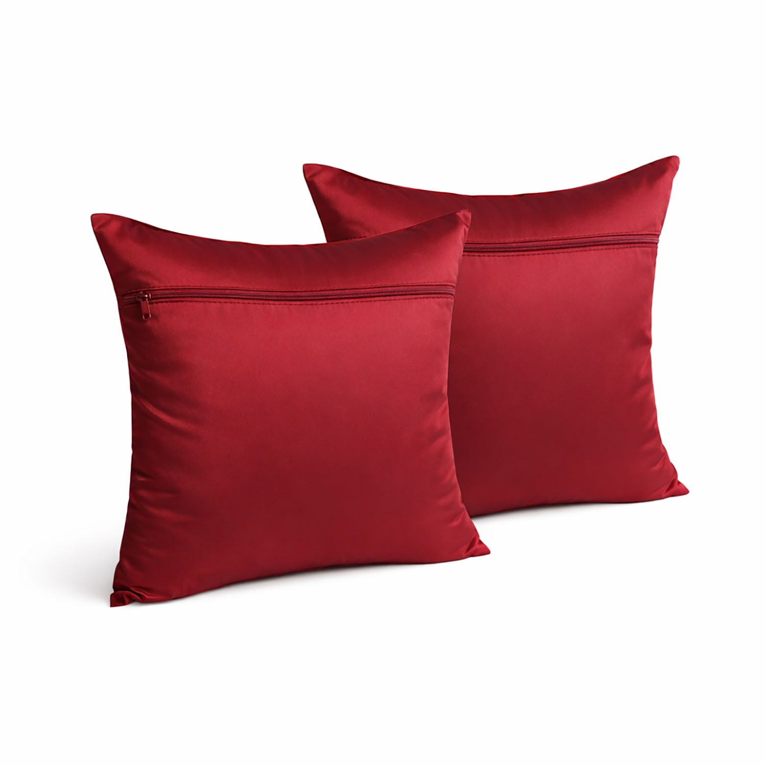 Zipper closure at back of Thai silk cushion