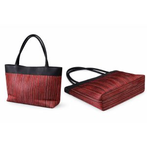 Black and red Thai silk handbag