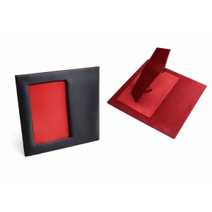 Black and red Thai silk photo frame from Chiang Mai