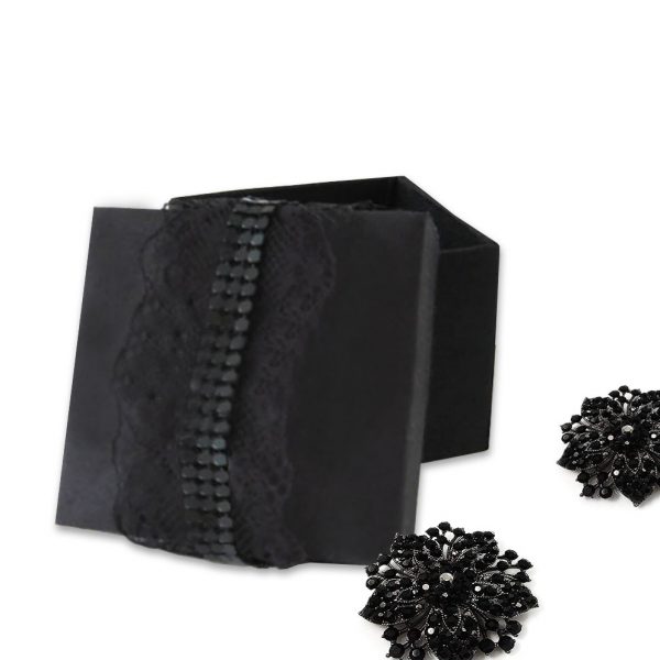 luxury black lace favor box