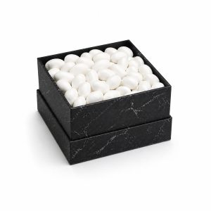 Black marble pattern printed paper wedding favor box