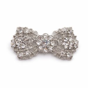 Bow rhinestone brooch