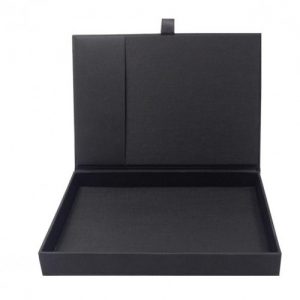 Black hinged lid wedding box