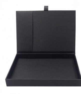 Black hinged lid wedding box