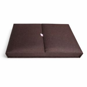 Chocolate brown silk wedding invitation box