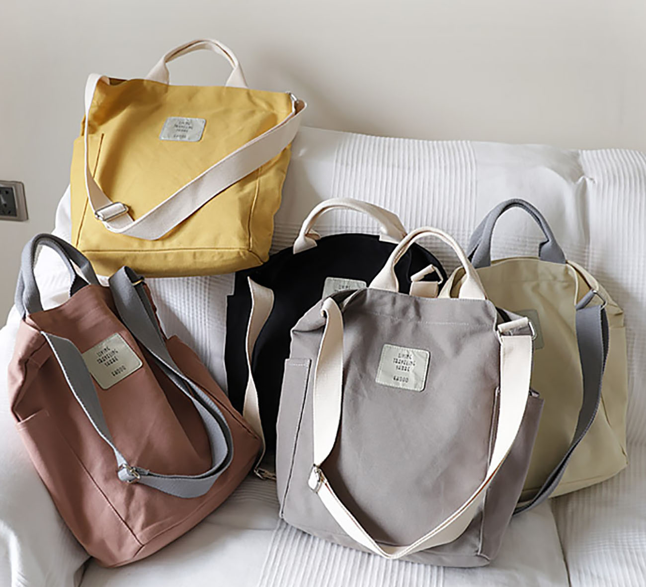 cotton canvas shoulder bags