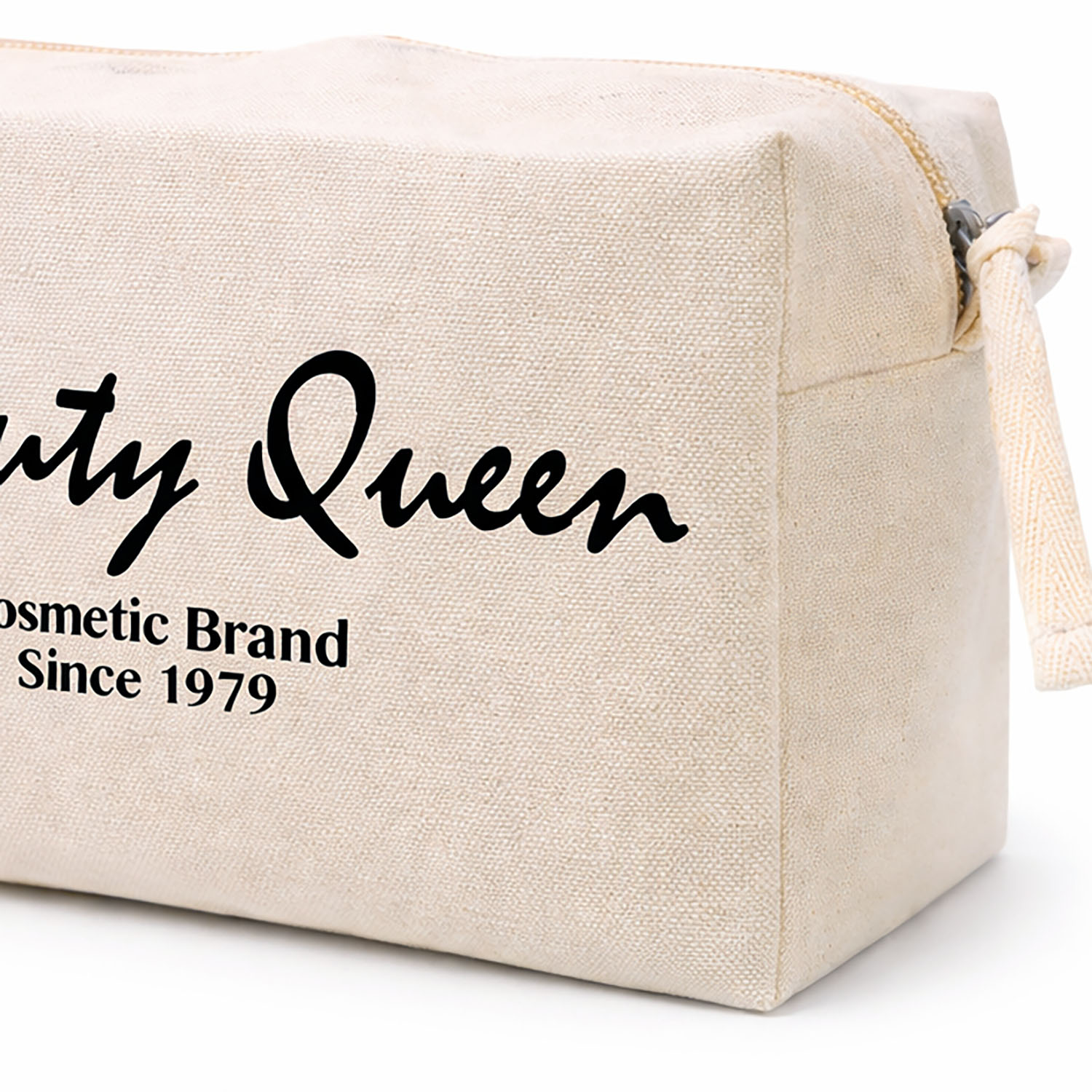 Custom logo canvas cosmetic bag