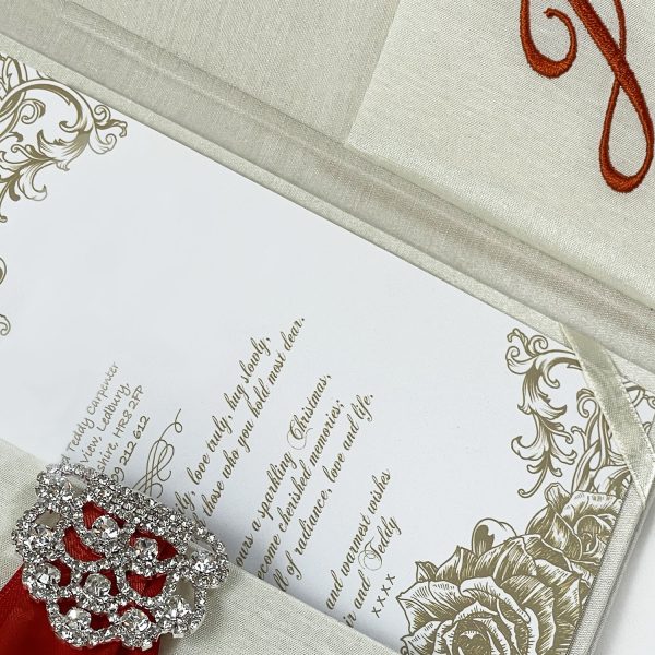 Luxury monogram gatefold invitation