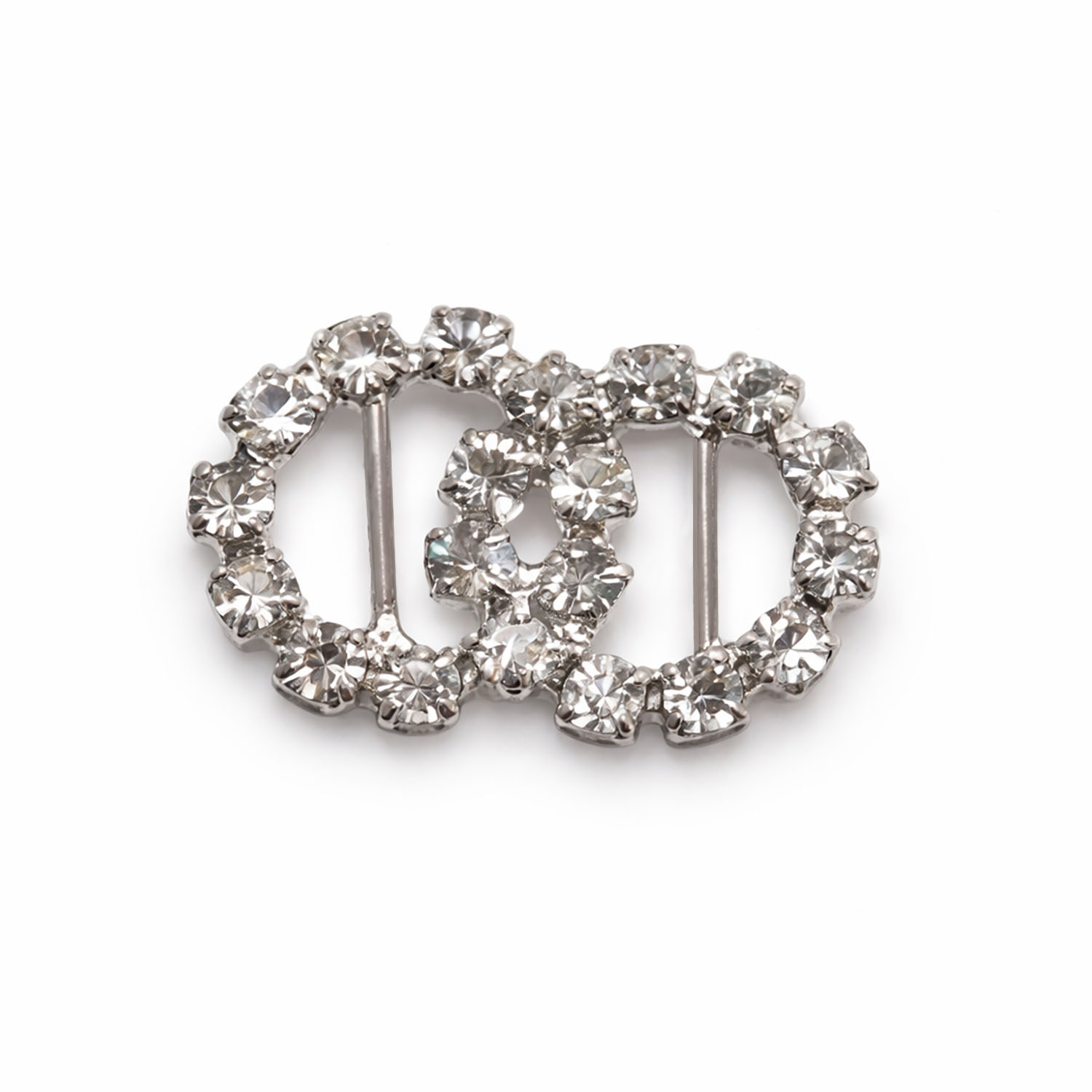 double o ring rhinestone buckle