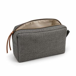 Durable grey hemp cosmetic bag