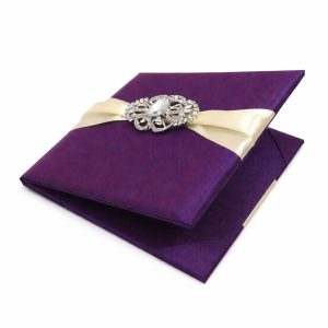 Eggplant Silk Wedding Invitation Folio