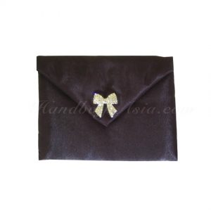 embellished black wedding pouch