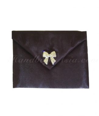 embellished black wedding pouch