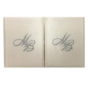 Monogram silk gatefold invitation folio